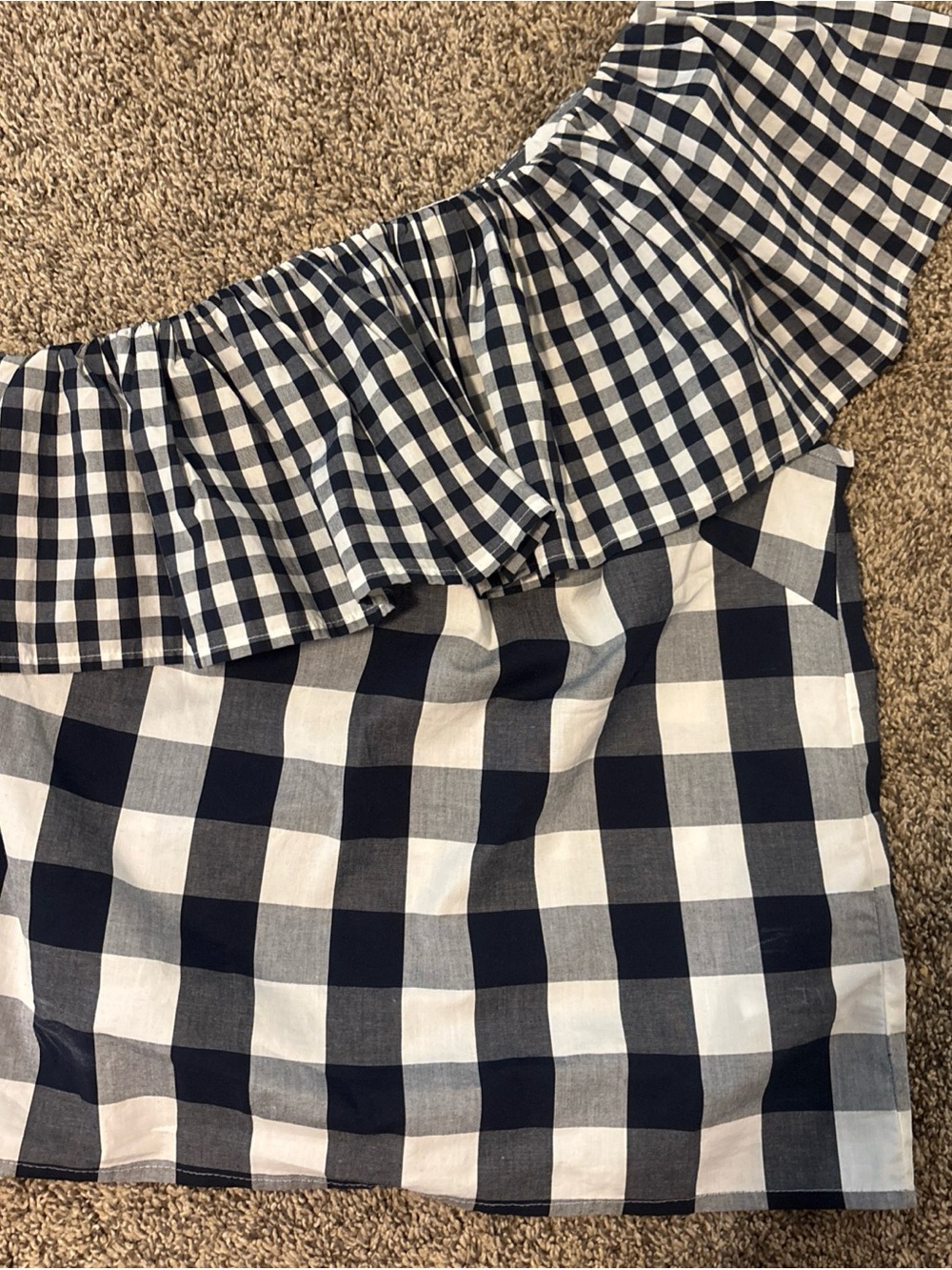 NWT J. Crew Gingham One Shoulder Blouse - Picture 2 of 7